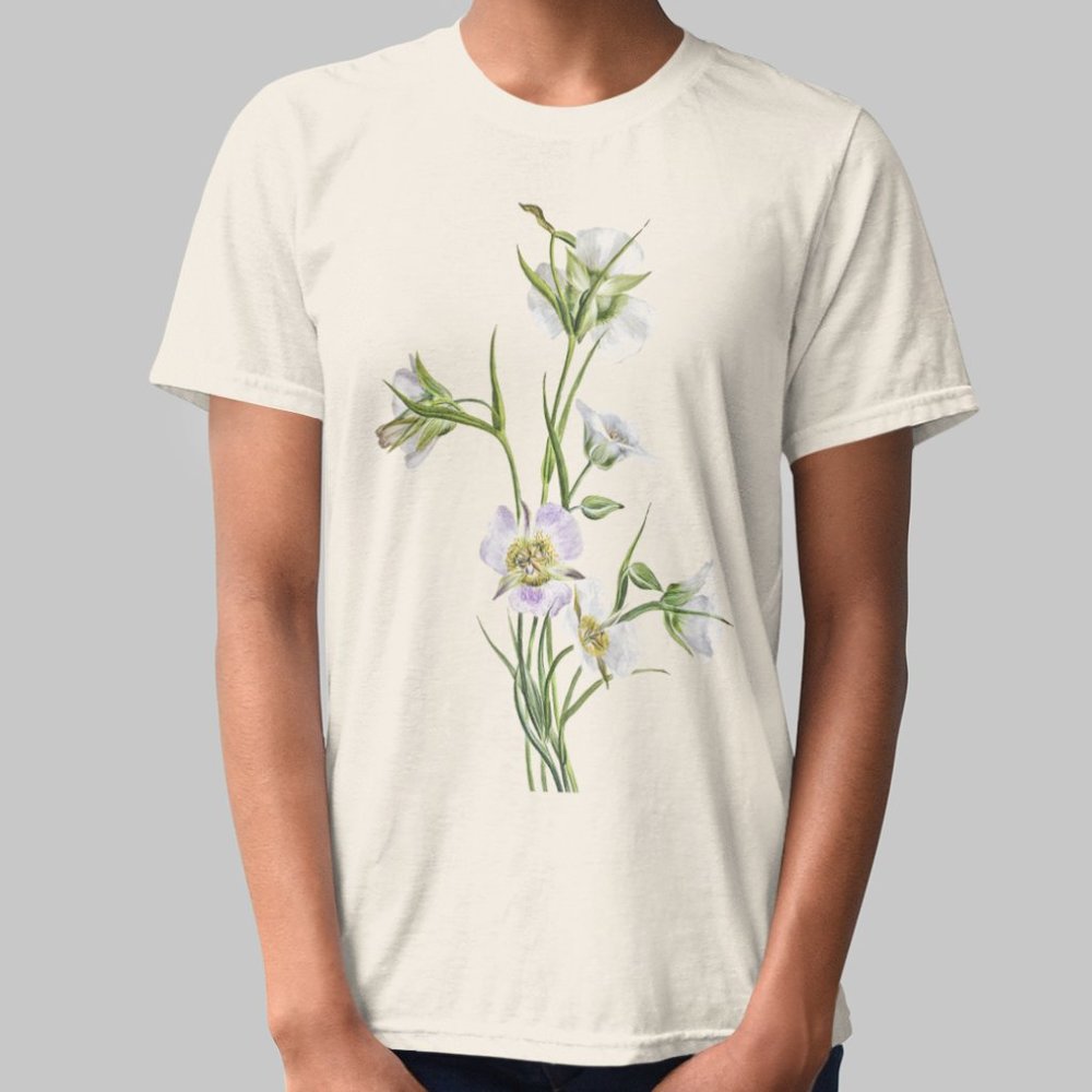Sego Lily Vintage Floral Print Short Sleeve Graphic Tee T-shirt S M L XL